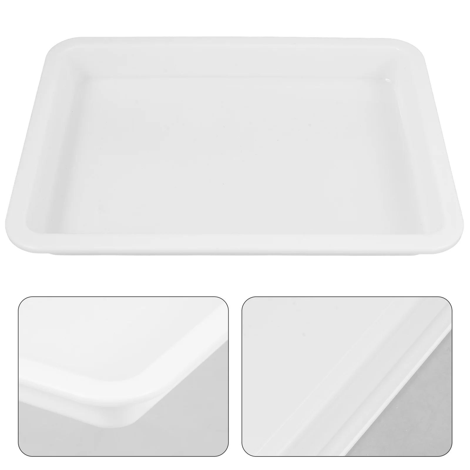 Tray Multi-functional Pan Square Chemical Experimental Laboratory Plate Rectangular Dish White Plastic