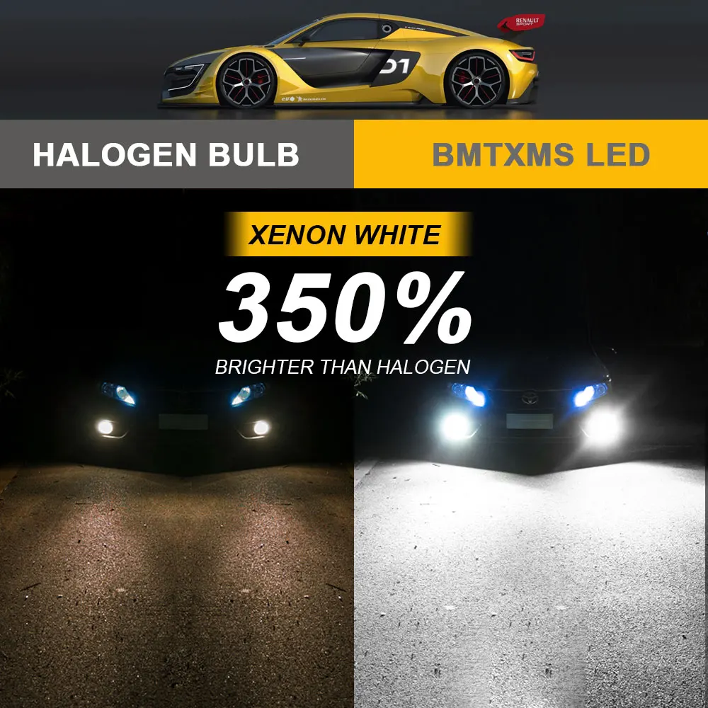 LED Car Lights 2Pcs H27W/2 881 LED Bulbs Fog Light for Cars High Light Sourse CSP Yellow White H27W H27 Led 12V DRL