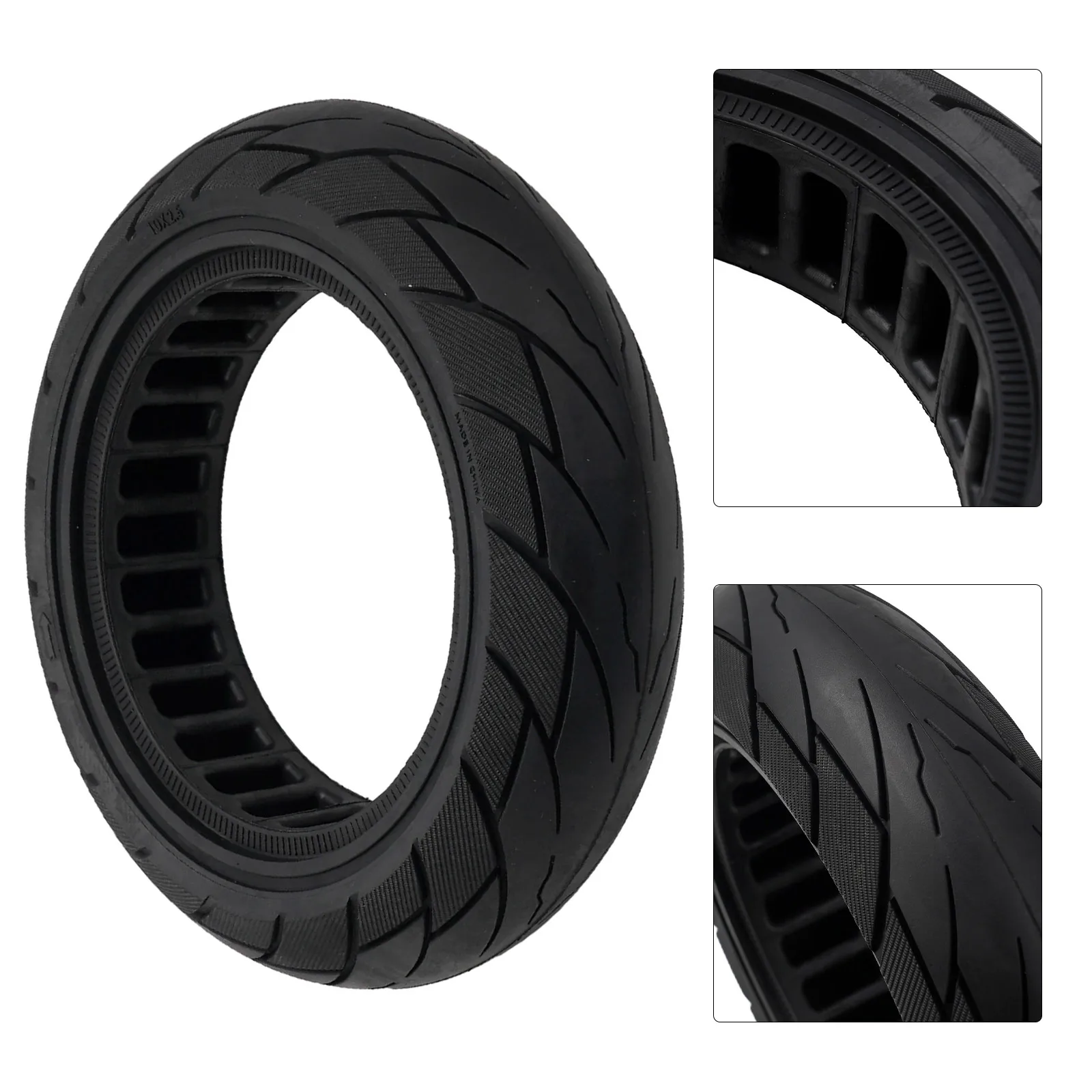 

Practical Useful Brand New Durable High Quality Solid Tyre Tire 10x2.50 Fittings Off-road Replacement 10Inch Black