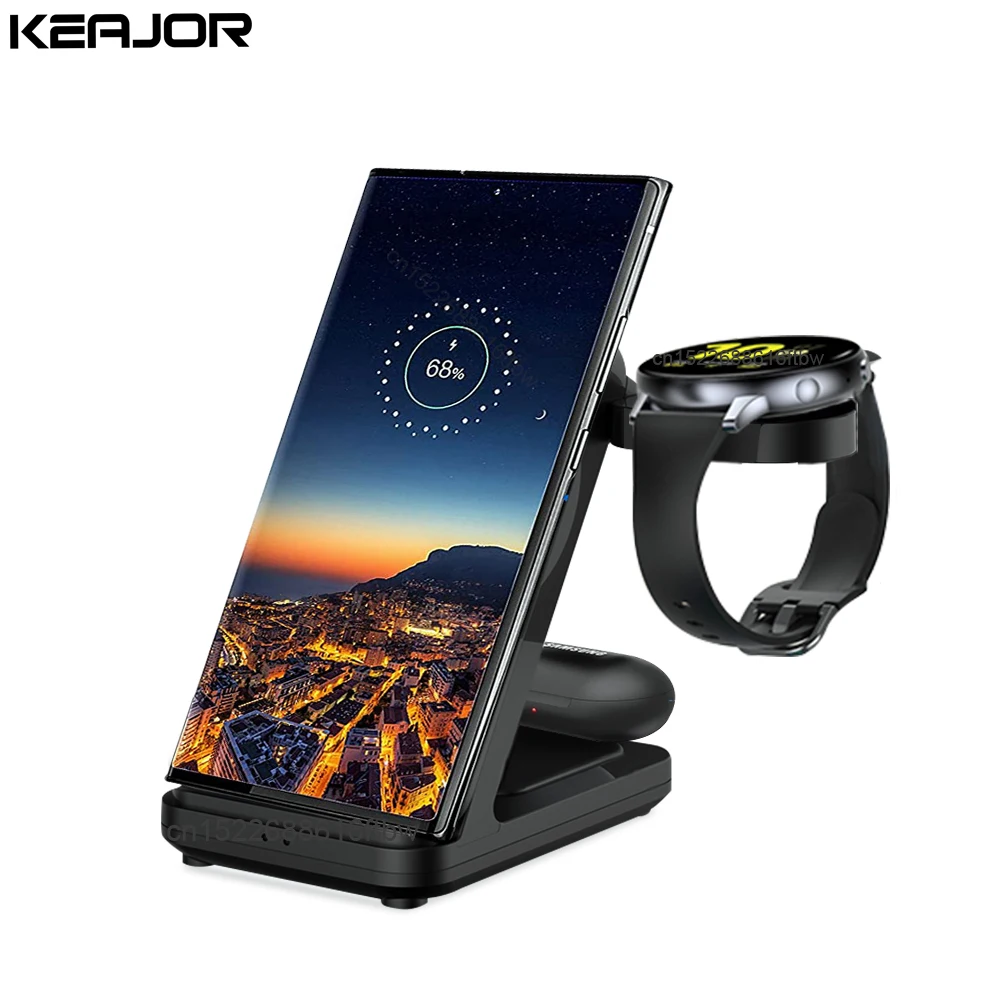 

Wireless Chargers 3 in 1 For Galaxy Watch 6 5 Pro 15W Qi Fast Charging Station For Samsung Galaxy Watch 4/S22/S21 Charger Stand