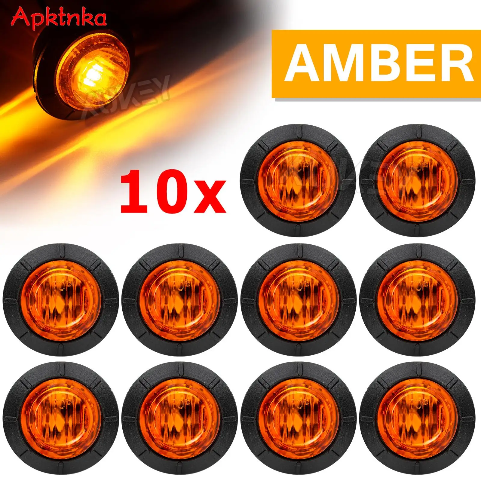 

Светодиодный сигнальный маркер, 10 шт, оранжевый, желтый, янтарный, Круглый, 3/4 дюйма