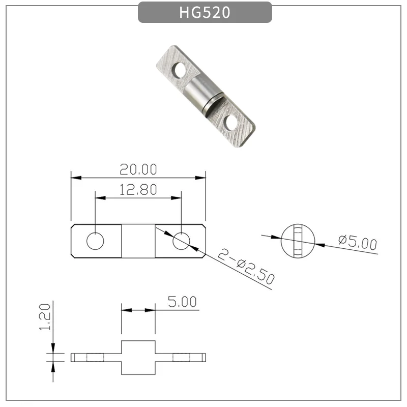 360 Degree Round Bar Embedded Torque Hinge 5*20 Slotted Damping Shaft With Arbitrary Stop Torque Hinge Small Damper