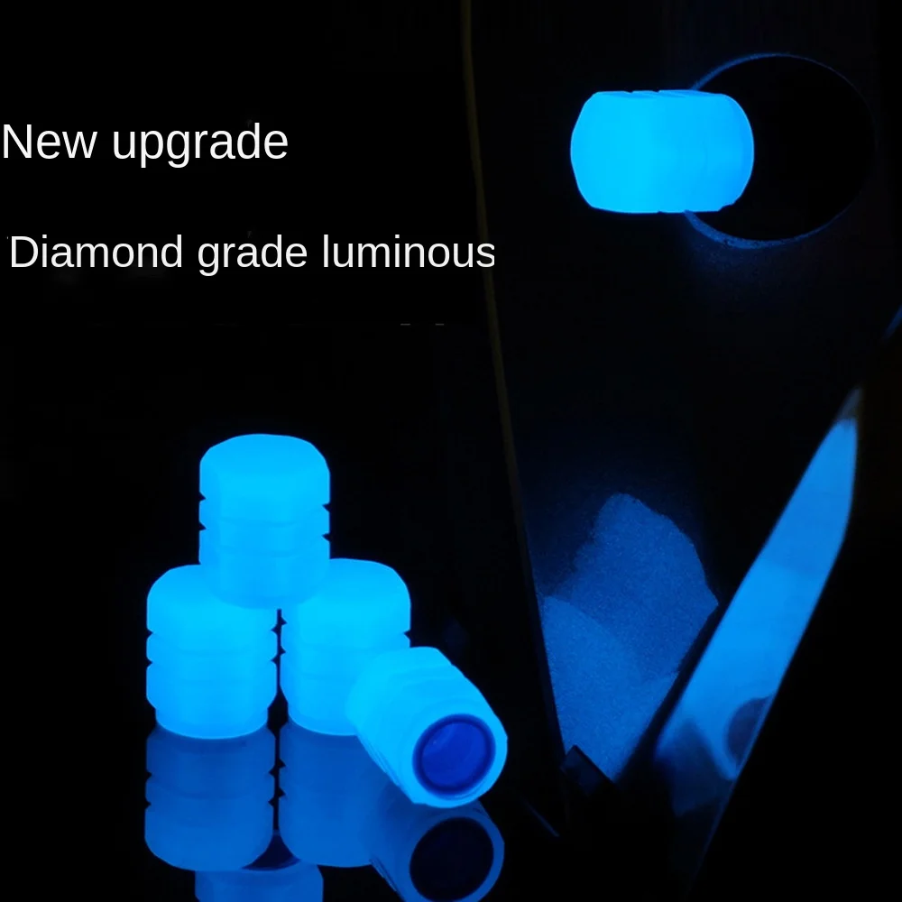 Luminous Valve Caps 1/4PCS Fluorescent Night Glowing Car Motorcycle Bicycle Bike Wheel Tyre Hub Decors