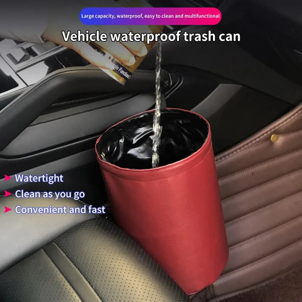 Car Trash Can Car Storage Busket Interior Rubbish Container Waste Organizer Holder Waterproof Garbage Auto Accessories car trash can car trash bag