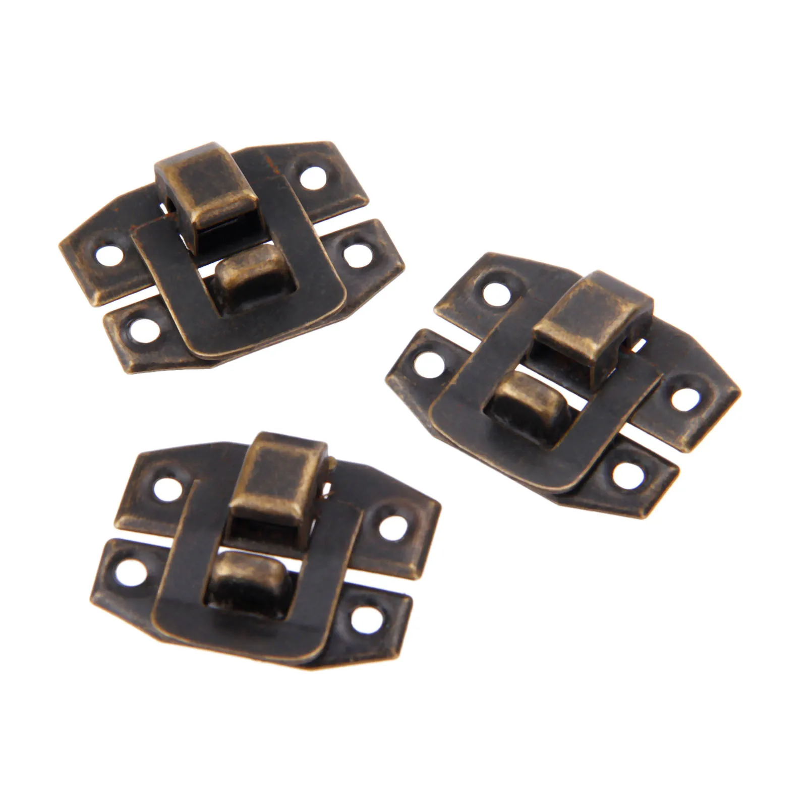 DRELD 20Pcs Antique Bronze Box Hasp Lock Catch Latches for Jewelry Box Suitcase Buckle Clip Clasp Furniture Hardware 24*19mm