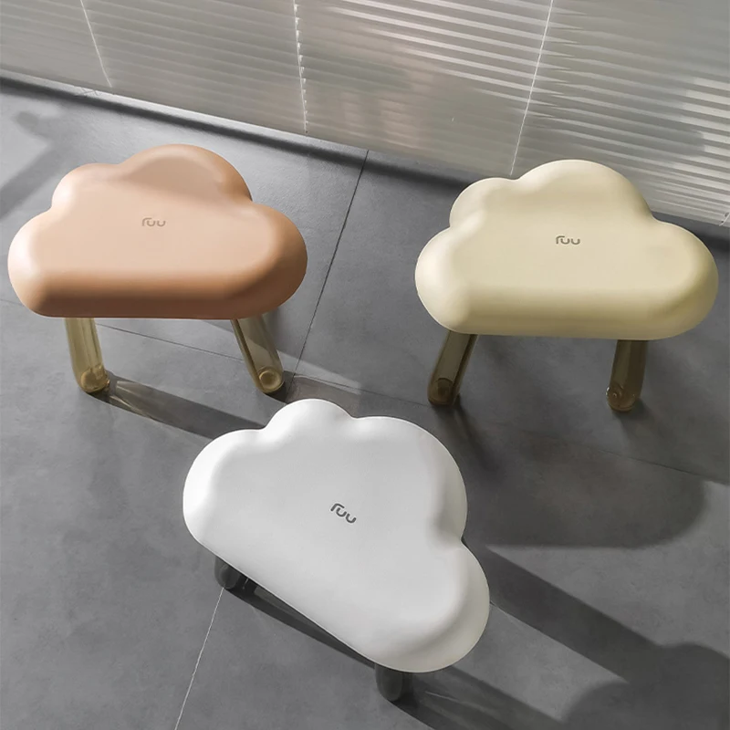 

Bathroom Non-Slip Toilet Pedal Cloud Stool Transparent Thickened Adult Toilet Bath Plastic Small Bench Bathroom Chairs Stools