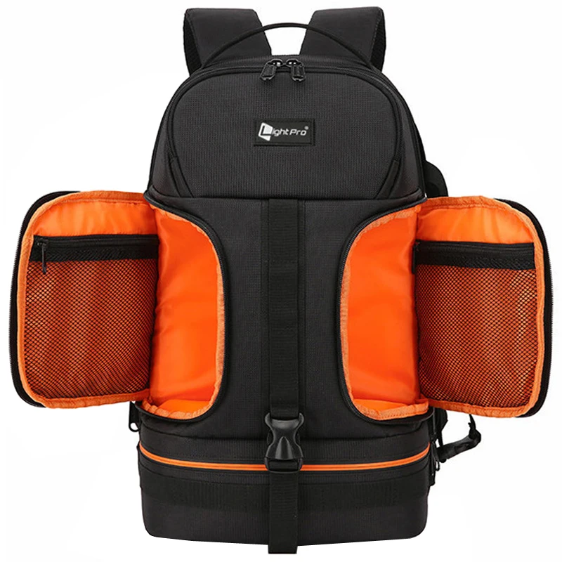 Waterproof Camera Backpack with Reflective Stripe and Shockproof Padding for Laptop and Tripod Storage