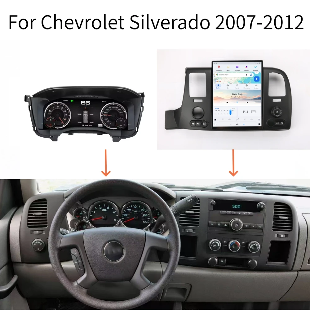Pantalla LCD Android para Chevrolet Silverado 2007-2013, Panel de Instrumentos Digital, Velocímetro, Medidor de Cabina 1