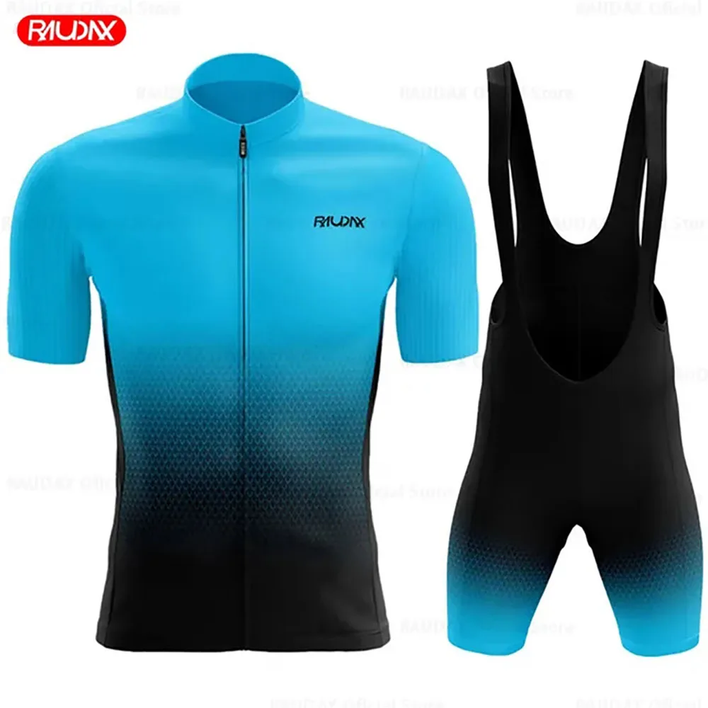 

2023 Raudax Sports Team Training Cycling Clothing Breathable Men Short Sleeve Mallot Ciclismo Hombre Verano Cycling Jersey Sets