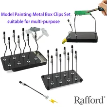 Rafford 12Pcs 구부릴 수 있는 모델 페인팅 앨리게이터 클립 스틱 고무 팁 + 금속 마그네틱 베이스 - 에어브러시, 취미 모델 부품용