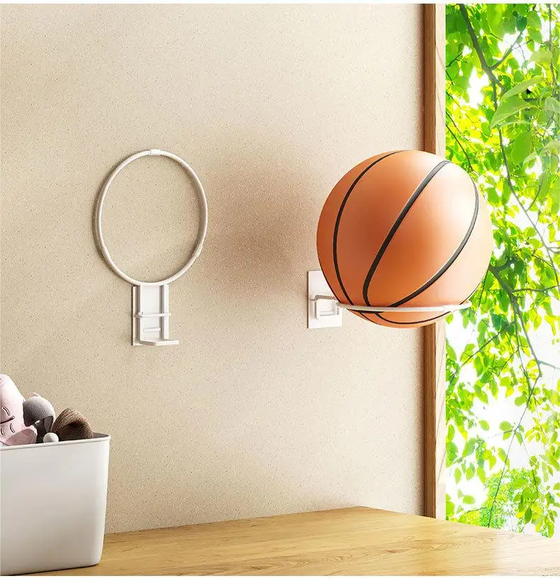 Description Picture 3 of itemWall Shelf Basketball Football Storage Rack Wall-mounted Portable Home Storage Room Foldable Ball Shelves Organizer Space Saving