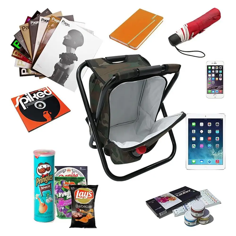 Folding Chair Fishing Accessory Fishing Chair Tray Camping Folding Chair Fishing Chair with Cooler Bag Combine Set