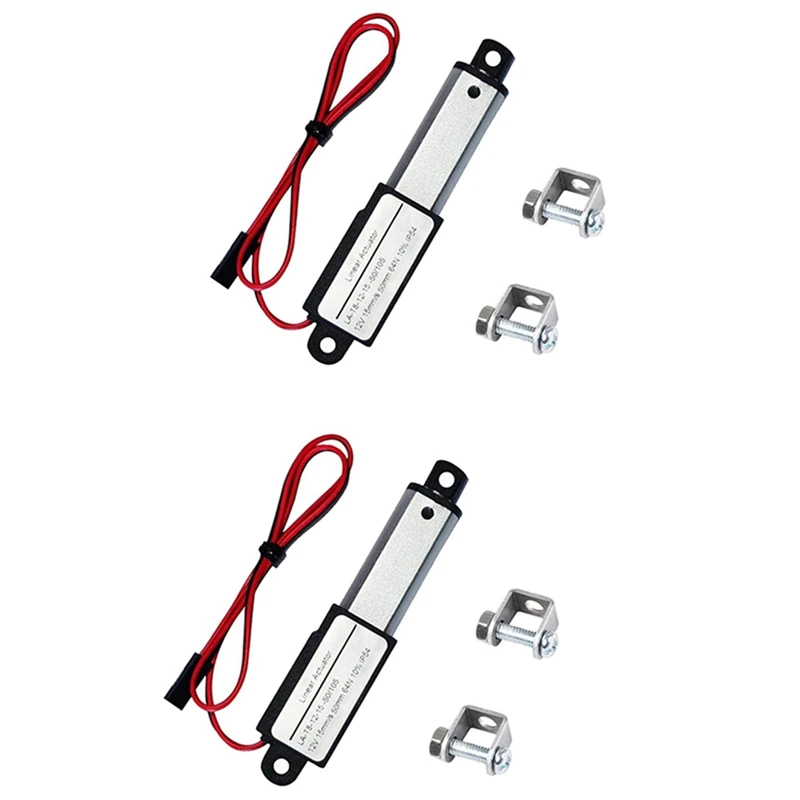 

2X Electric Mini Linear Actuator - 2Inch Stroke, 64N/14.4Lb, Speed 0.6Inch/S