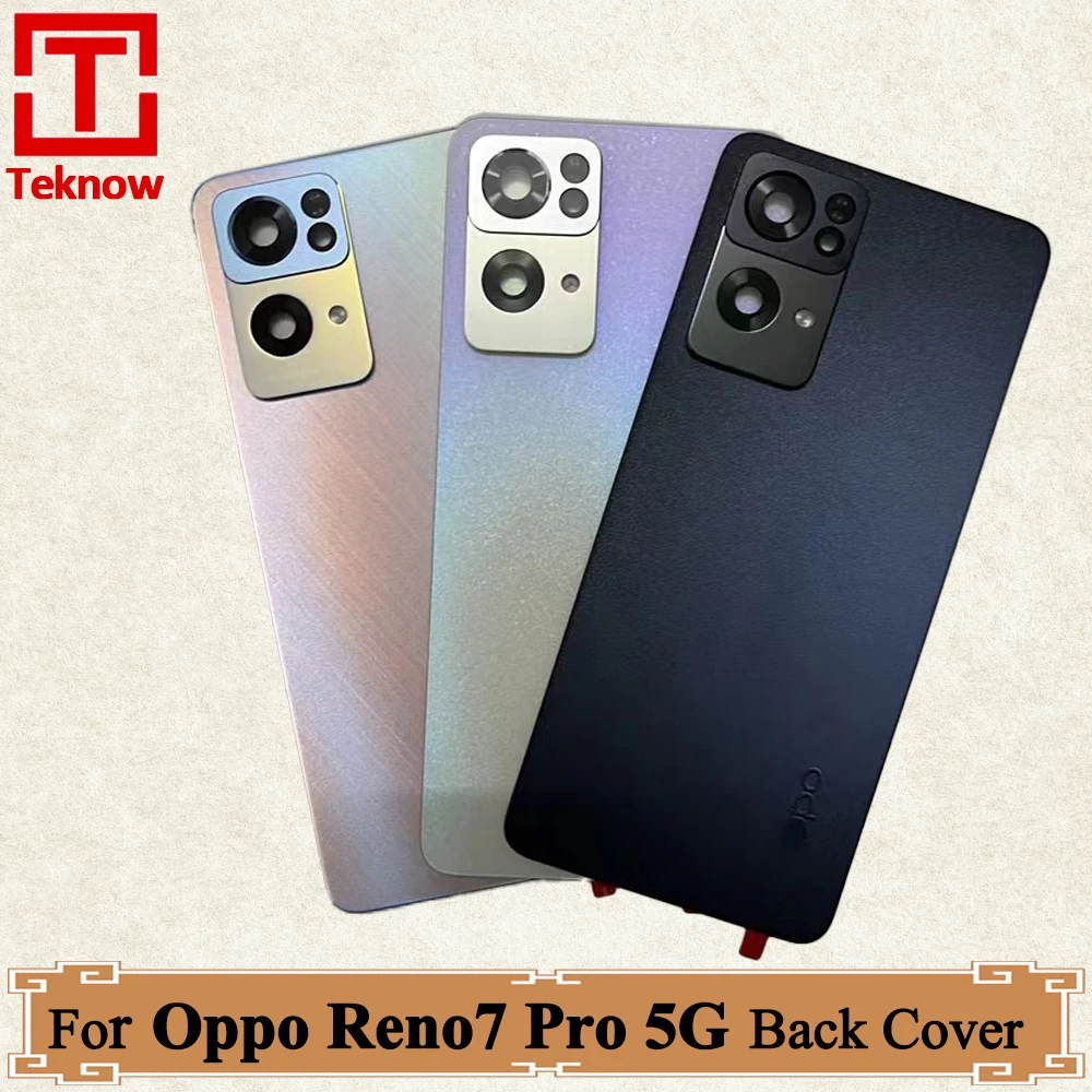 

Оригинальная крышка батарейного отсека, задняя панель, корпус для Oppo Reno7 Pro, задняя крышка с объективом Carmera для PFDM00 CPH2293