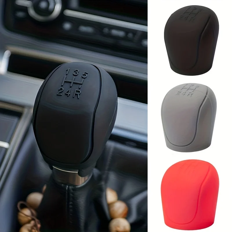 Car Silicone Shift Knob Cover Anti-Slip Grip Protector for Manual 6-Speed Vehicles Auto Interior Accessory gear shift knob cover