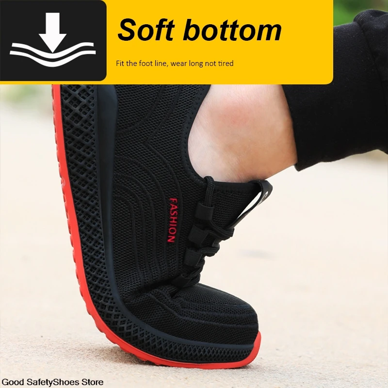 Men Safety Shoes Steel Toe Work Boots Women Men Work Shoes Puncture-Proof Boots Breathable Sneakers