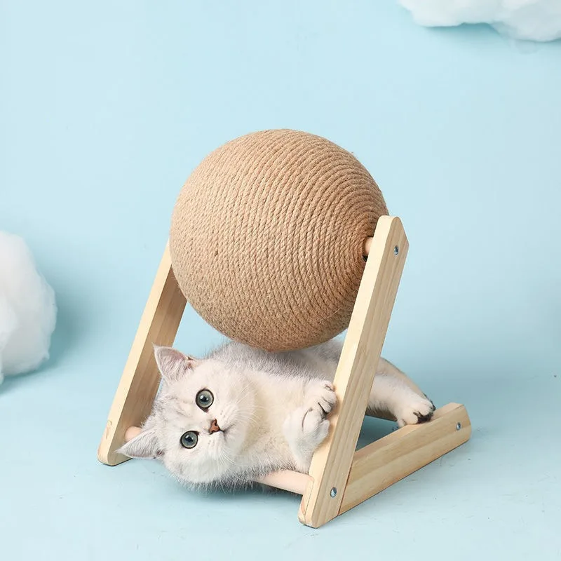2 In 1 Cat Scratcher Toy Pet Scratching Ball Kitten Sisal Rope Cat Raschietto Resistente All'Usura Artiglio Temperamatite Mobili Divano Protect