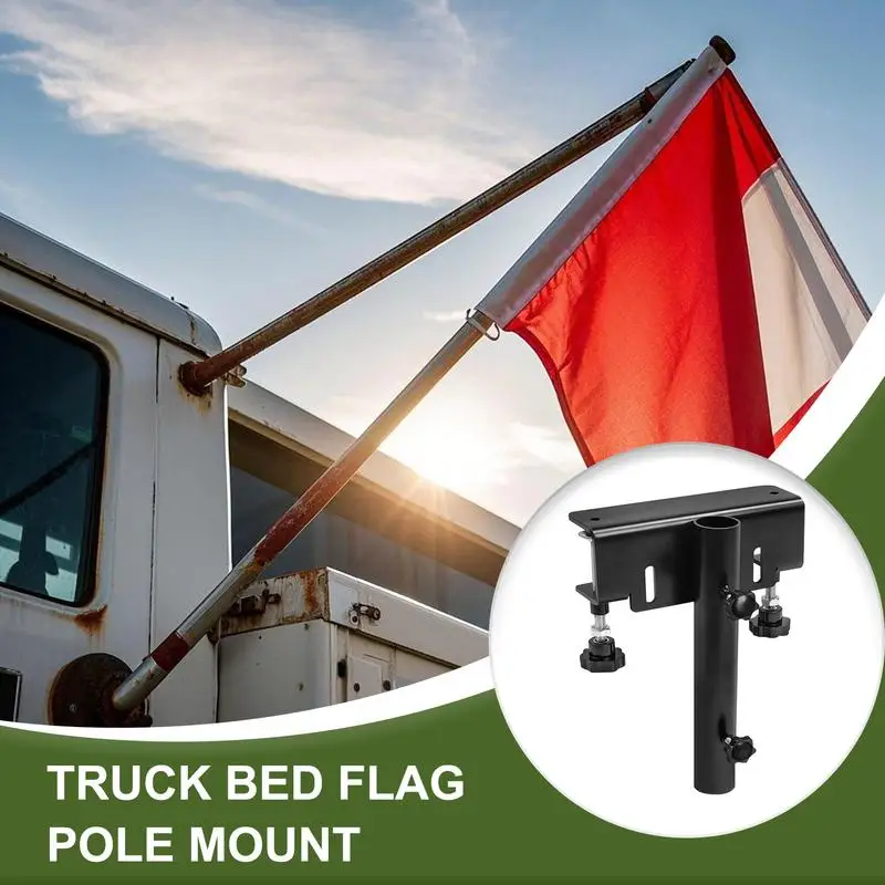 Hitch Flag Mount No Drilling Trailer Bed Mount Holder Fit Up To 1.2 Inch Flag Pole Automotive Accessories Flagpole Mounting