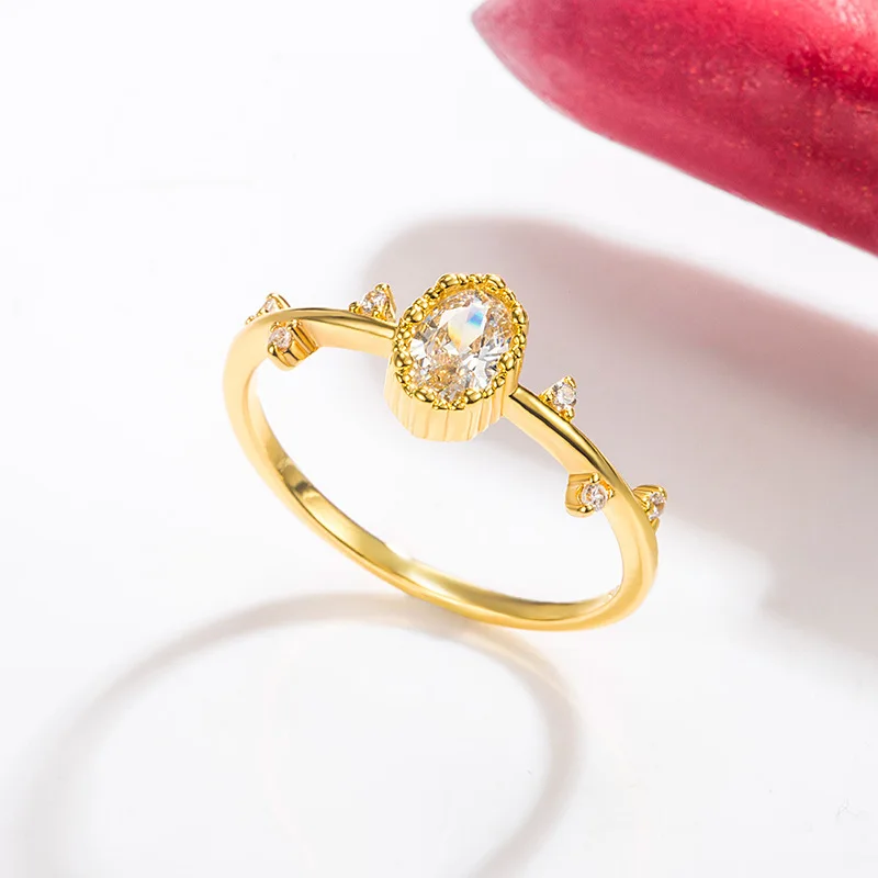 

Anillos De 18K Gold Diamond Ring for Women Fine Wedding Bands Diamond Jewelry Anel Engagement Bizuteria Rings for Female