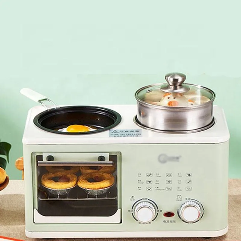 4-in-1 Household Multifunctional Breakfast Maker Machine with Toaster with dust cover and Frying Pan Boiler Steamer cooking pot