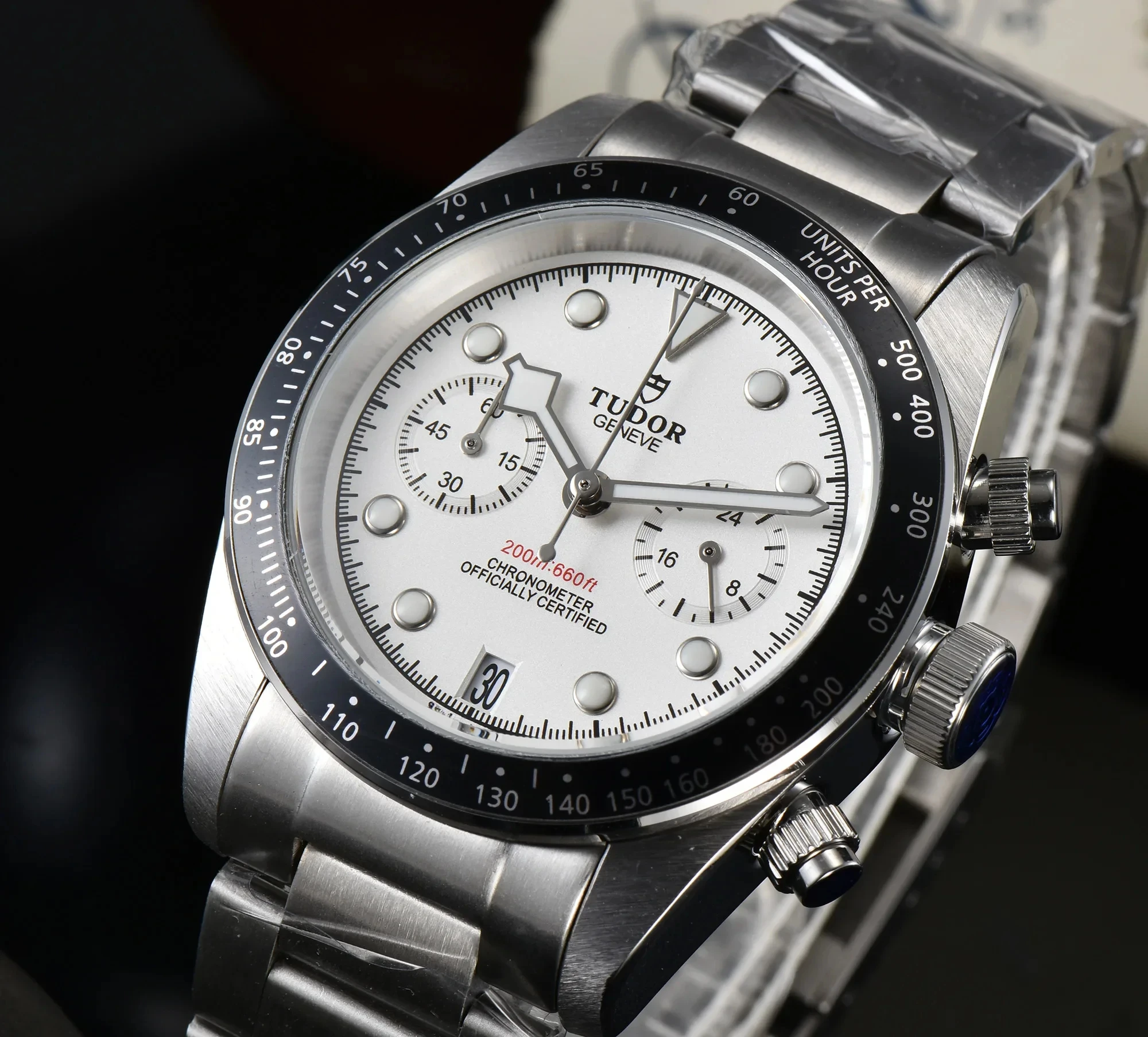 Tudor Black Bay Chrono Series Cinturino In Acciaio Inossidabile Da Uomo Tre Occhi Orologio Al Quarzo Casual Alla Moda Non Meccanico Orologio Aaa