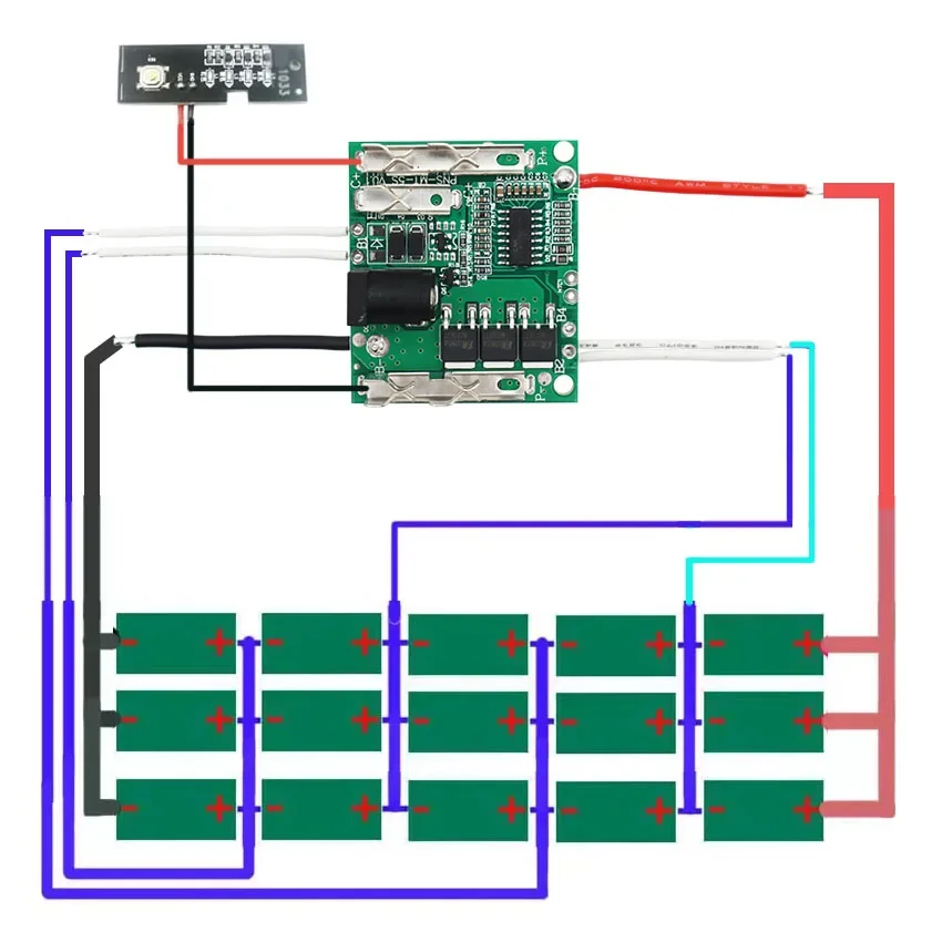 Li-ion Battery Plastic Case Charging Protection Circuit Board PCBA For Makita Lomvum Zhipu Hongsong Jingmi 21V Lithium BMS Box