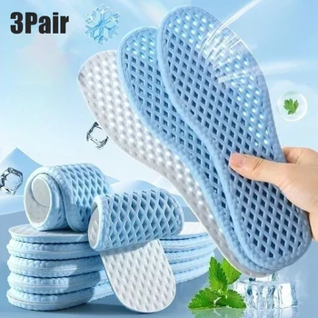 3 Pair Summer Cooling Insoles for Men Running Sports Shock Absorption Shoe Sole Breathable Shoes Insole Memory Foam Shoe Pads 1