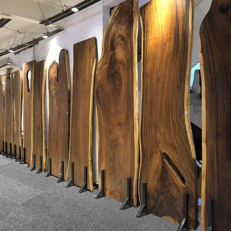 

New Hot Sale Industrial Modern Kitchen Natural Shape Table Top Live Edge Walnut Large Rustic Wood Slab