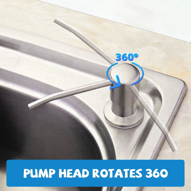 350/500ML Kitchen Sink Liquid Soap Dispenser Pump Stainless Steel Liquid Soap Bottle Sink Mount Hand Pressure Soap Dispenser 2