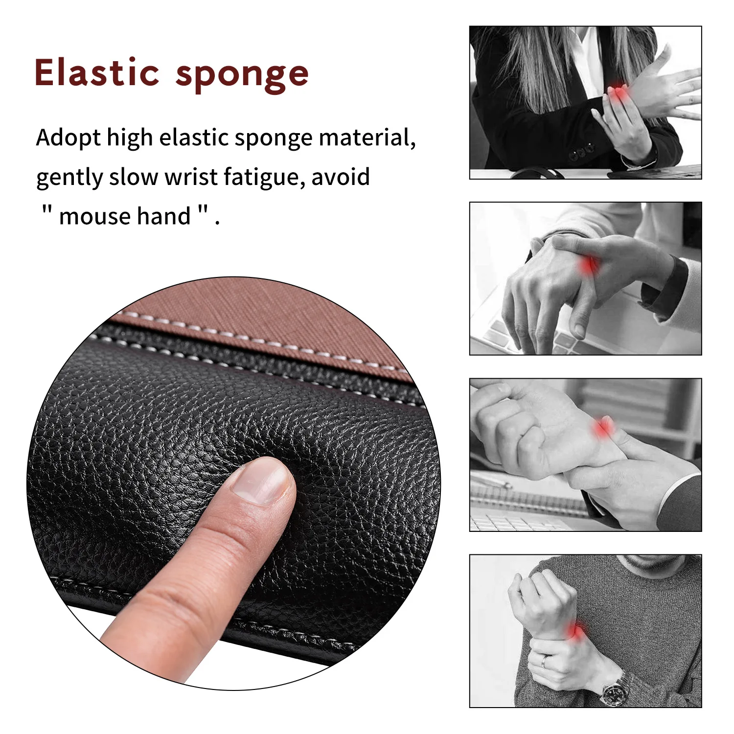 Mouse Pad High Quality Ergonomic Mouse Pad Wrist Pad PU Wrist Rest Anti-Slip Mouse Mat Support Mat Computer Mousepad for Office Pc Gamer