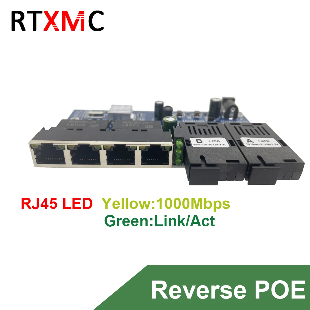 2G4E Reverse POE REALTEK 10/100/1000M Gigabit Ethernet Switch Ethernet ...