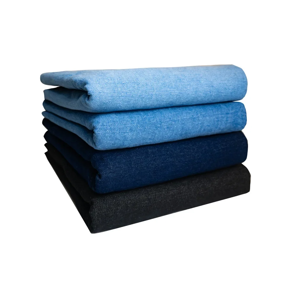 Thickened Autumn Winter Deep Blue Black Denim Fabric for Workwear Clothing Outerwear Sand Washed alo Denim Material