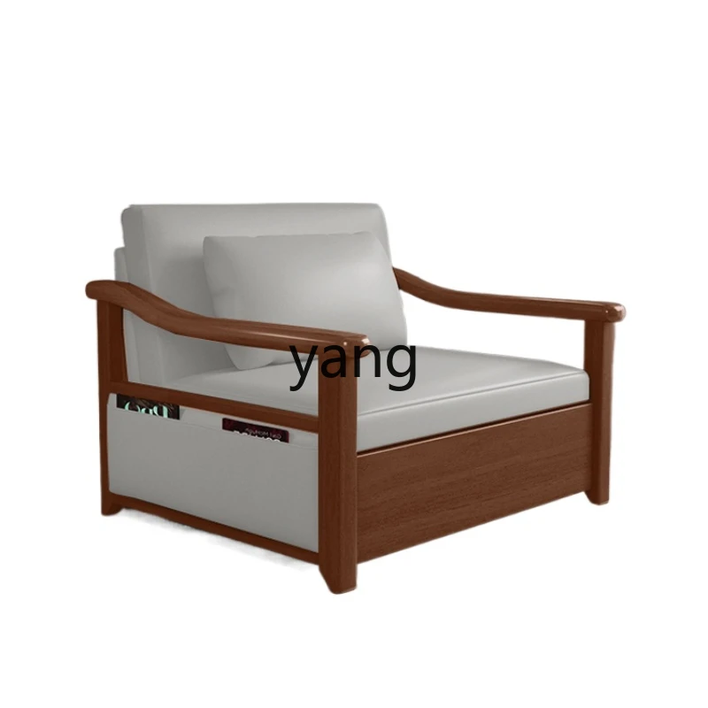 

LXL Folding Sofa Solid Wood Foldable Bed Multi-Functional Living Room Invisible Integrated Small Apartment