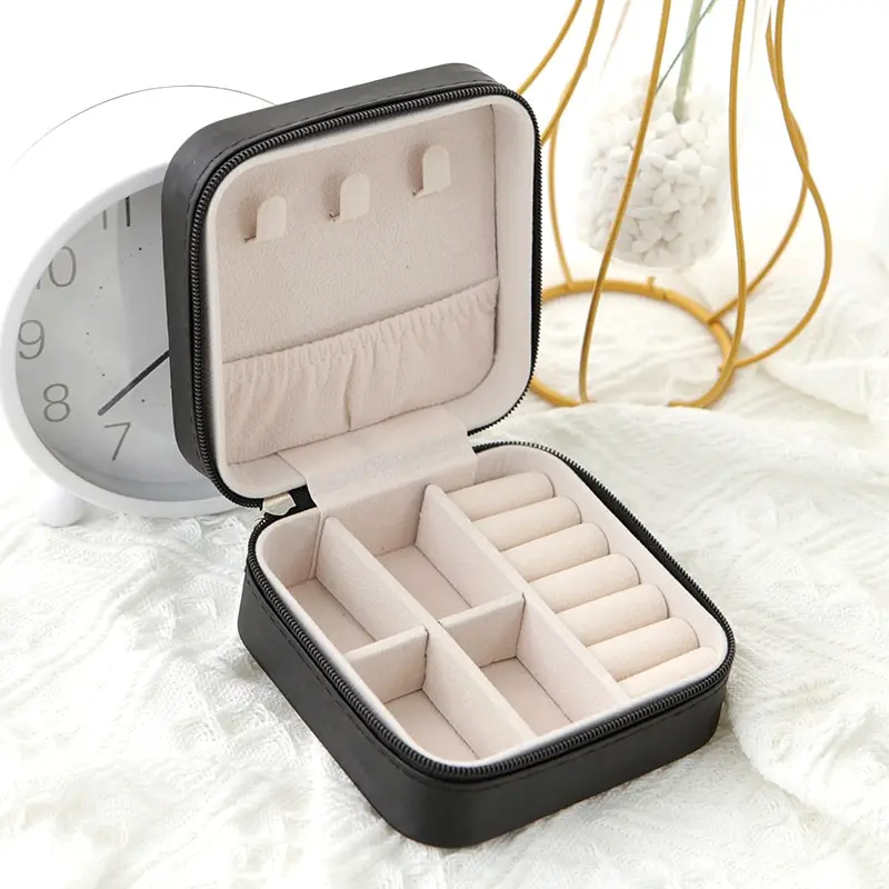 Leather Jewelry Boxes Women Portable Leather Jewellry Box Travel