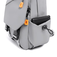 Sac à bandoulière en nylon imperméable-sac à dos de poitrine pour hommes, sac messager à bandoulière compact, sac de voyage et de randonnée en plein air 4