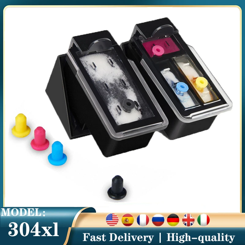 Vilaxh 304 Di Inchiostro Xl Cartriddge Riutilizzabile Per Hp 304 Hp304 Xl Envy Deskjet 2620 2630 2632 5030 5020 5032 3720 3730 5010 Stampante
