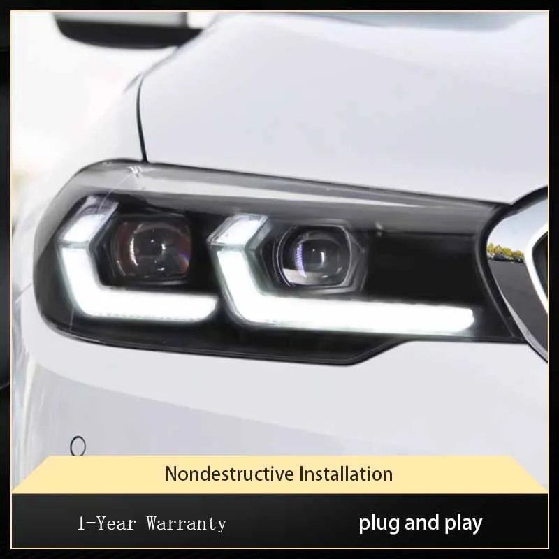 

Фара для BMW 2018 2019 2020 5 серии G30 G38 525 528 530 модифицированный динамический сигнал поворота Женская передняя фара в сборе
