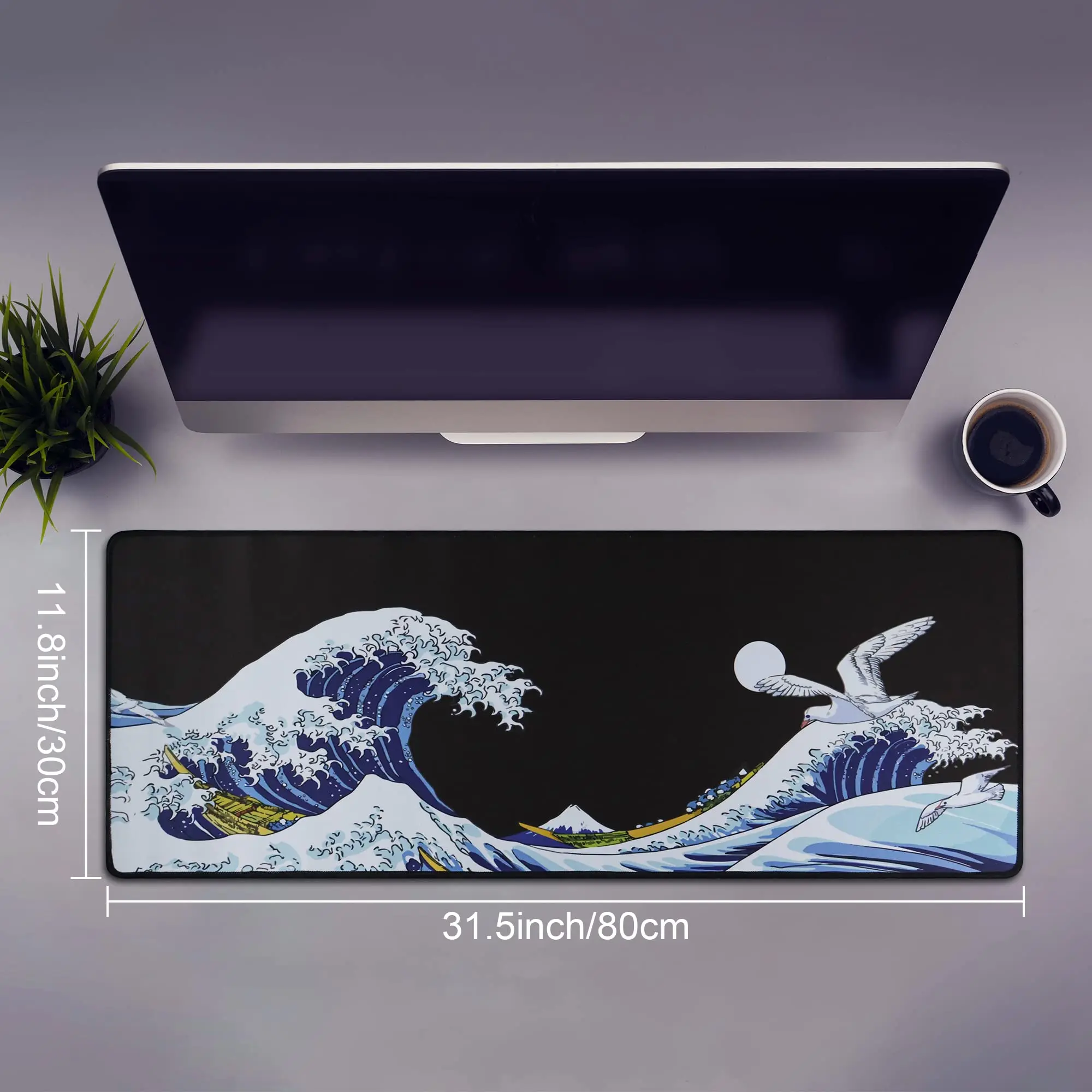 Grande Mouse Antiderrapante para Jogos Base de Borracha Resistente à Água Tapete de Teclado Grande Tapete de Mesa para Jogos e Escritório - Imagem 2