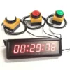 LED Countdown Stopwatch Digital Wall Clock with  Button Remote Control, Line Button Reset to School Ninja Unicycle Race Timer 1