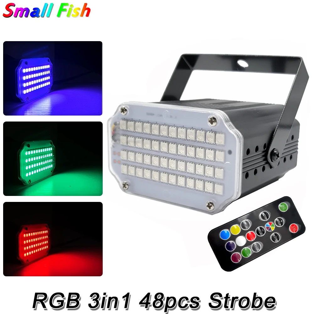RGB Mini DJ 48LEDs Strobe Light LED Music Sound Strobe Stage Effect Wedding Xmas Holiday Party Lamp - AliExpress