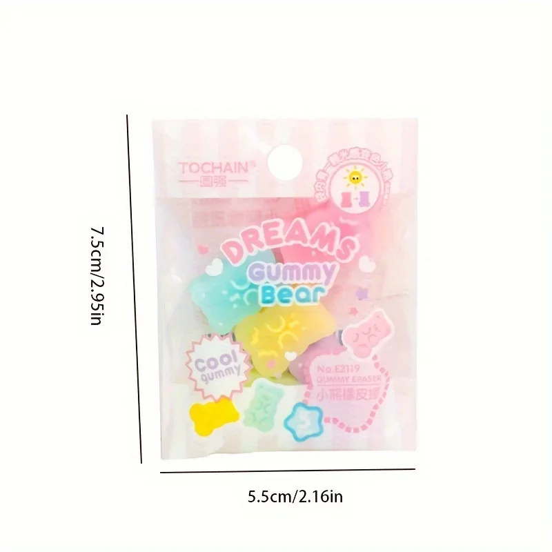 Random Creative Cartoon Eraser Student Holiday Prize Gift Cute Bear Wipe Clean Eraser Translucent 1pack pencil eraser,eraser pen,retractable eraser,kneadable eraser,eraser refillable pen,biscuit eraser,plasticine eraser