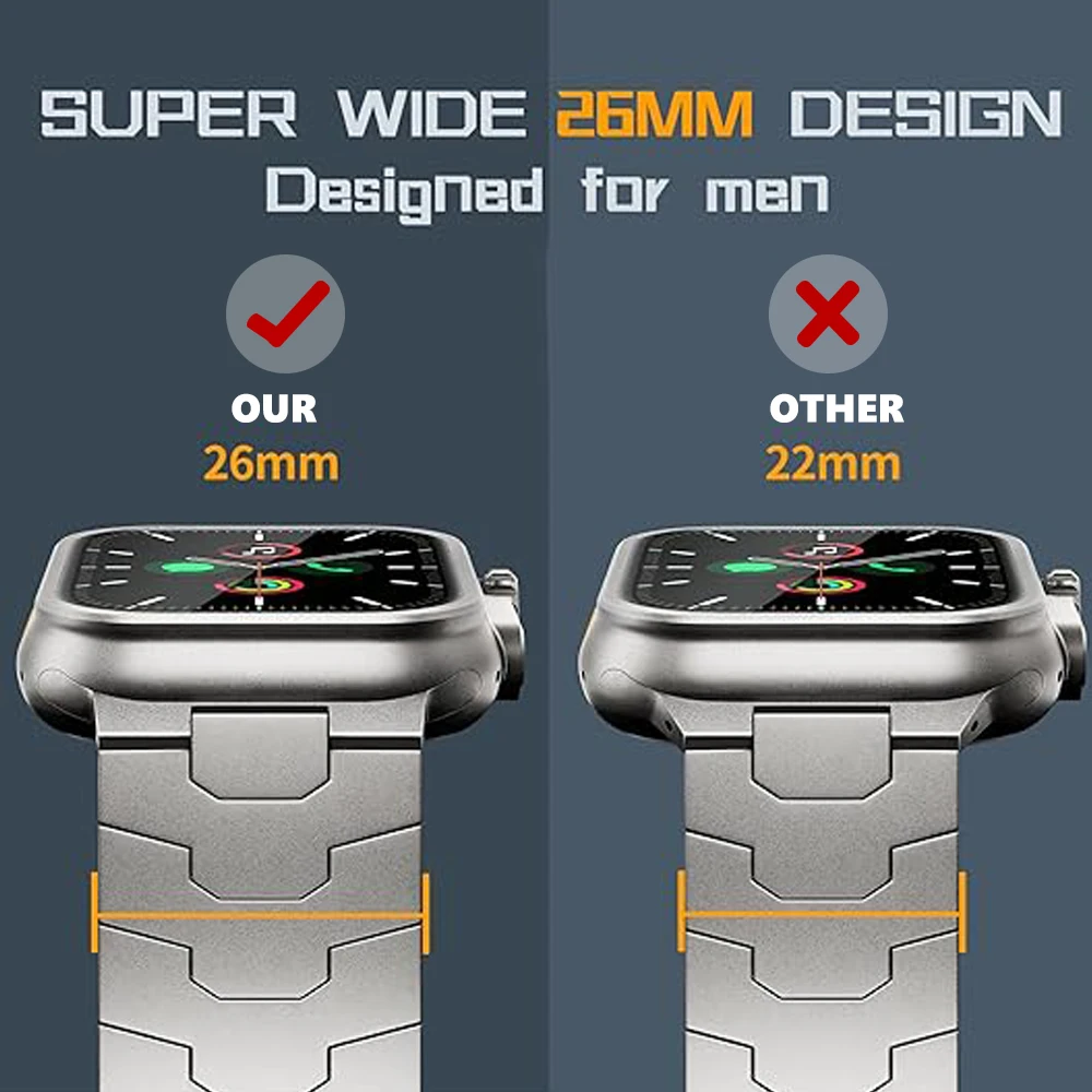 Premium Titanium Metal Bracelet for Smartwatch - Sleek Business Men's Band