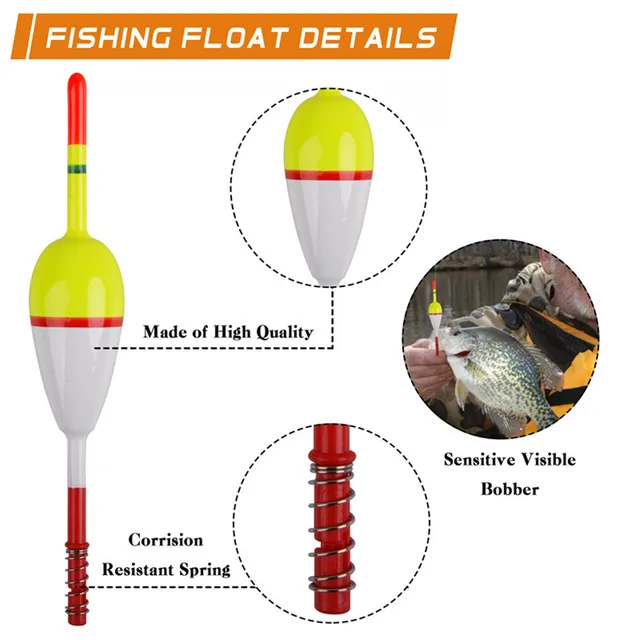 5Pcs Slip Bobbers Fishing Floats and Bobbers Wood Slip Bobbers for Crappie Fishing Spring Stick Float Bobbers for Fishing Tackle 4