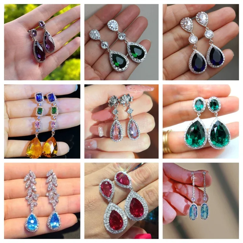 Ins 스타일 모상스톤 귀걸이, 프리미엄 센스, 행운의 파티 참석, 개성 있는 패션, 가벼운 럭셔리 