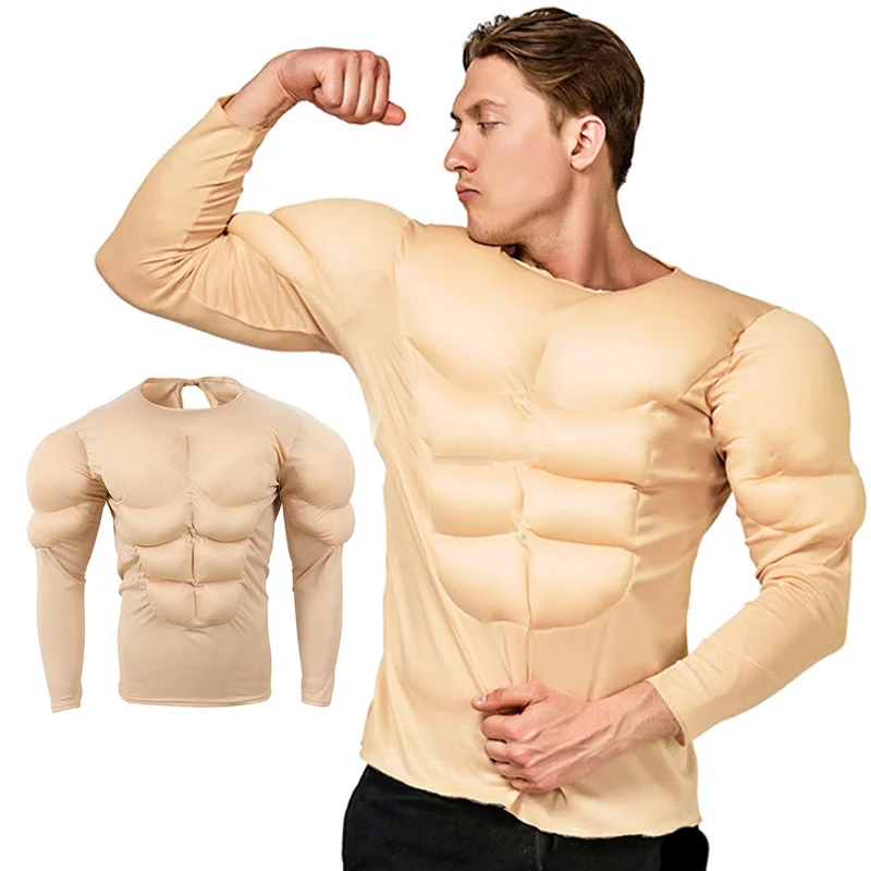 CosplayFakeMuscleShirtbodysuitsChestPadsCostumesforMen