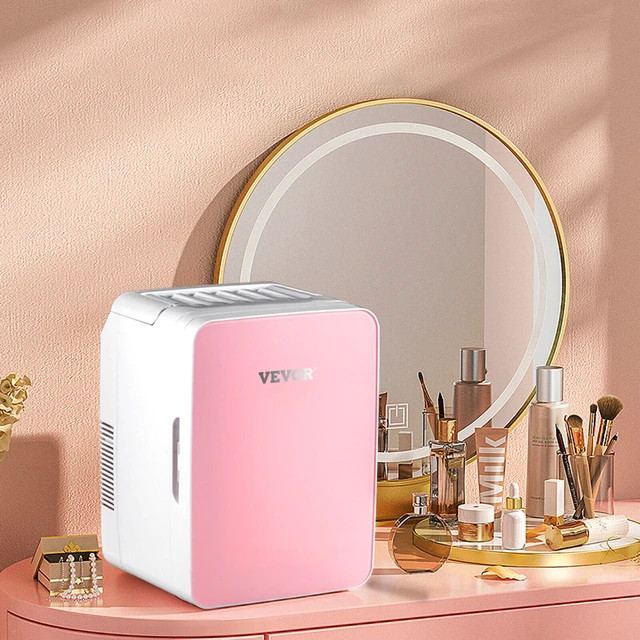 VEVOR Mini Kühlschrank, Rosa 10 Liter Tragbare Kühler Wärmer, AC/DC  Hautpflege Kühlschrank, stilvollen Look Kompakte