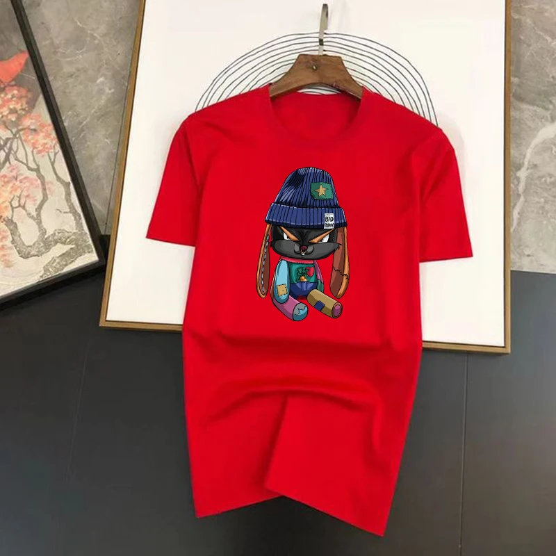 T-shirt in cotone con grafica per uomo e donna moda coreana_voghion.com