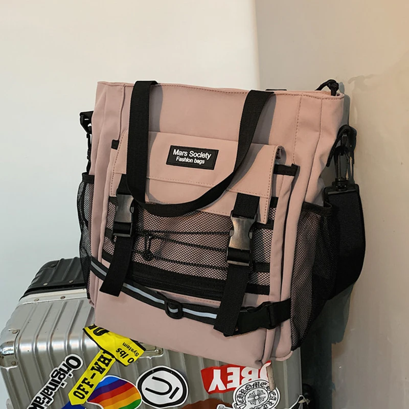 

Fashion Men Messenger Bags New Japanese Style Trend Ladies Shoulder Bags Large Capacity Nylon Handbags Reflective Crossbody Bags