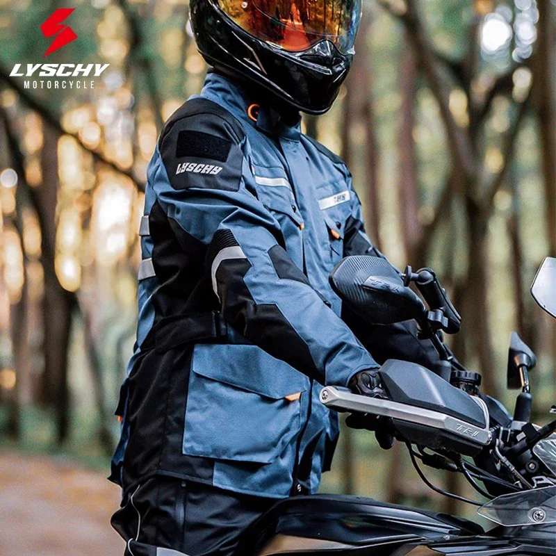 LYSCHY 모토크로스 재킷 바지 겨울 방한 방수 오토바이 라이딩 재킷 남녀 공용 야외 오프로드 모터바이크 랠리 재킷