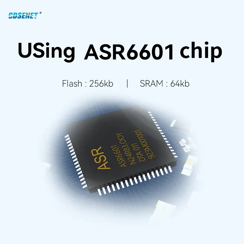 Lorawan Soc 무선 RF 모듈, 저전력 안테나 스탬프 홀, CDSENET E78-915LN22S(6601), 21dbm, 5.6km, ASR6601, 915MHz
